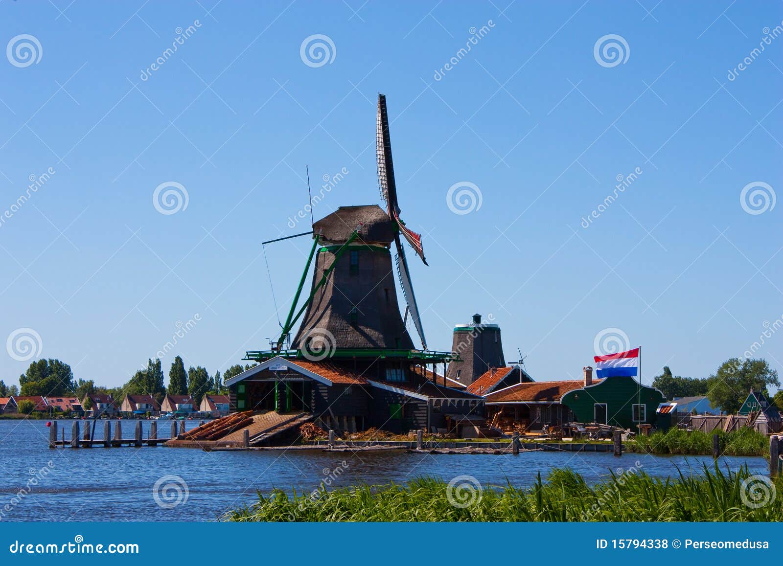 Mills in Holland stock photo. Image of blue, structure 15794338