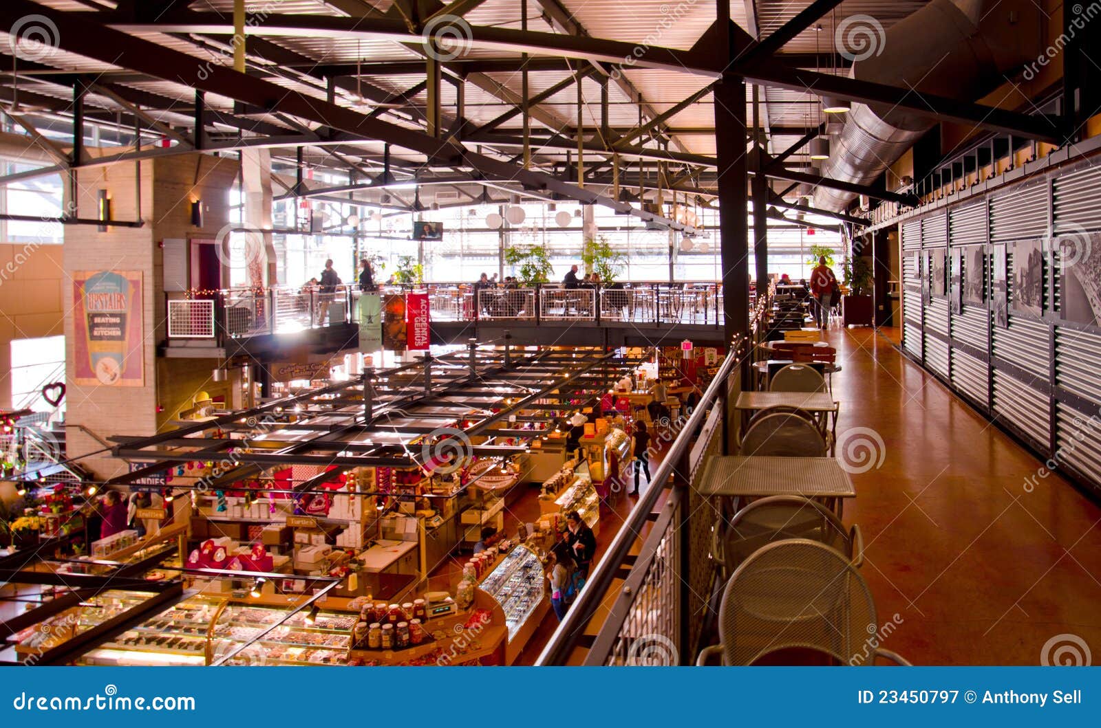 Milwaukee Public Market editorial photography. Image of upstairs 23450797