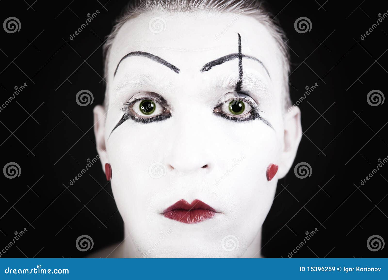 Mime Face with a Theatrical Makeup Stock Image Image of heart, performance 15396259