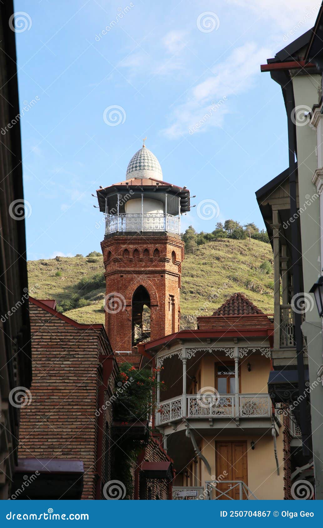 minaret of jumah mosque tbilisi, georgia