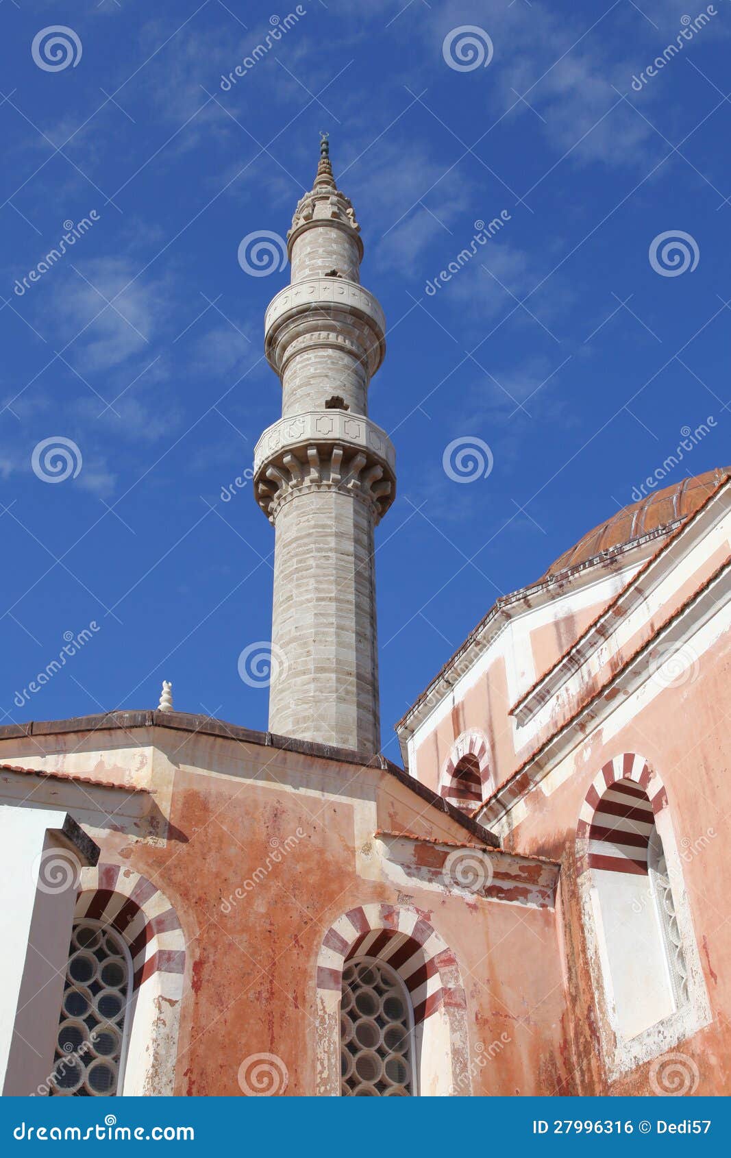 the minaret of suleiman mosque, rhodes