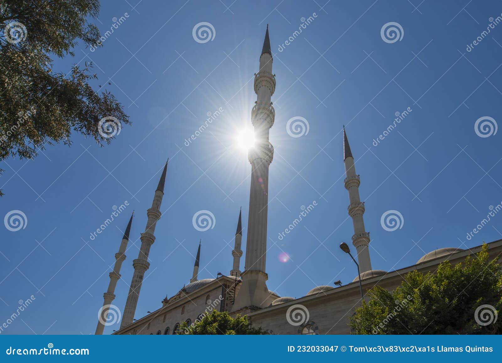minarets of the muslim mosque of mersin built with ottoman architecture