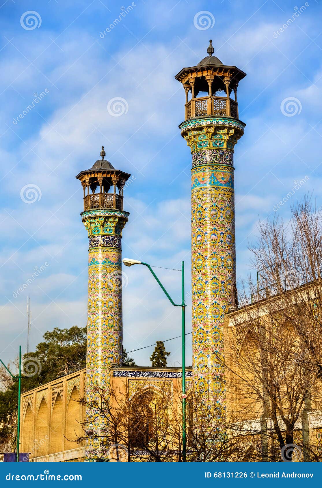minarets of shahid motahari mosque in tehran