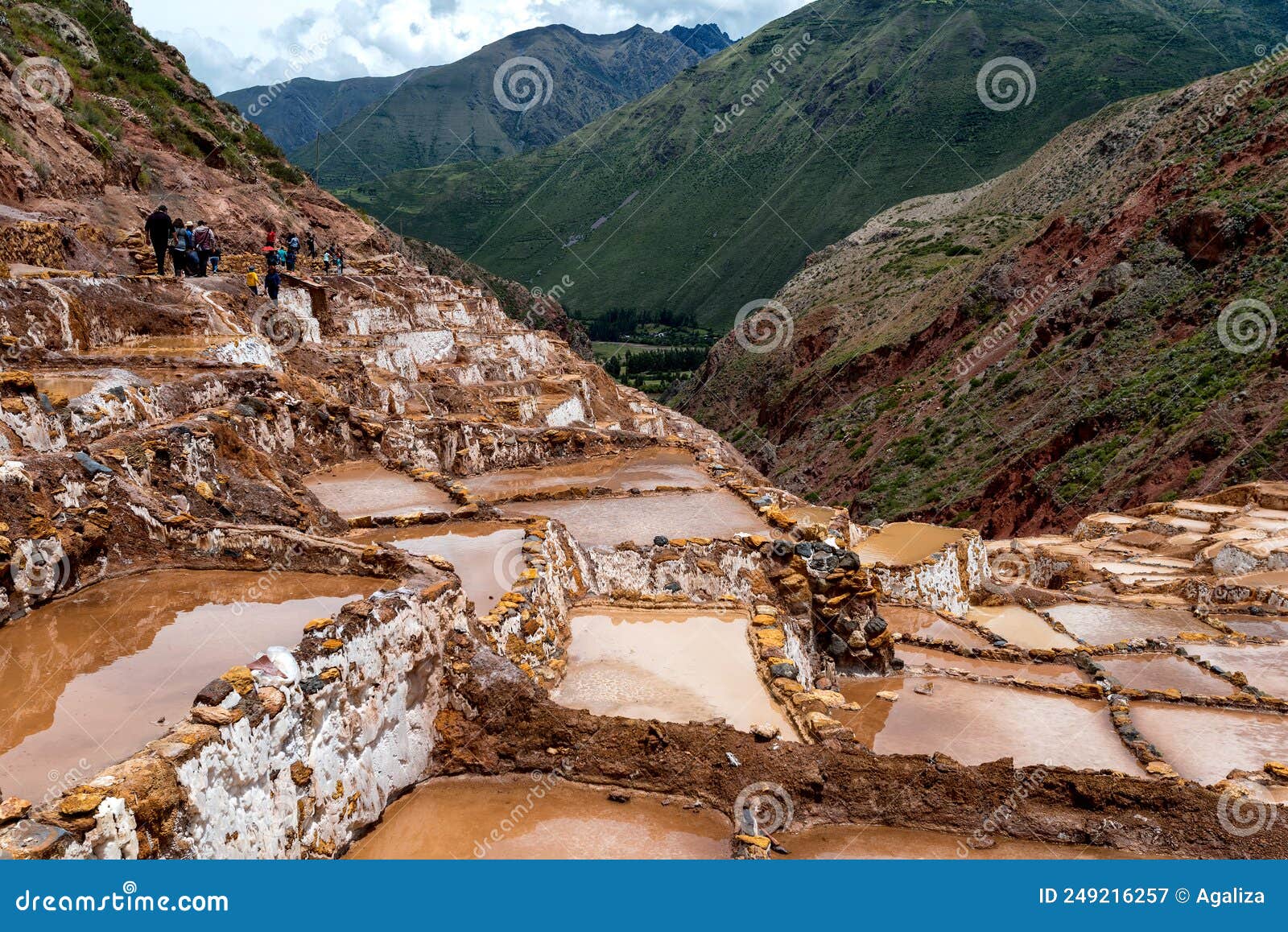 minas de sal de maras, the salt mines in maras, cusco, peru