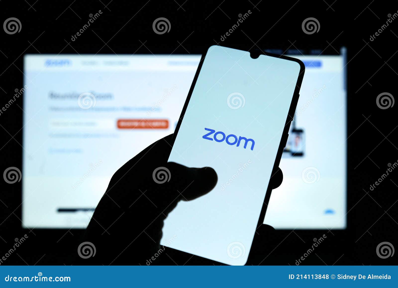 User Used the Zoom App on Mobile Phone Editorial Stock Photo - Image of