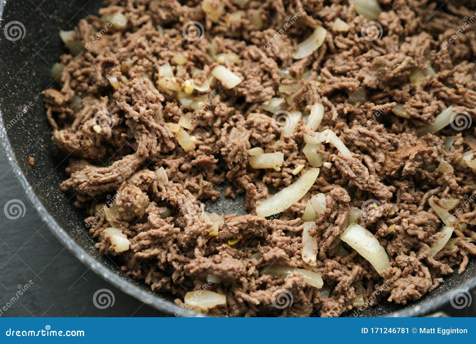 Mince Frying Mince Meat in Frying Pan Stock Image Image of mince