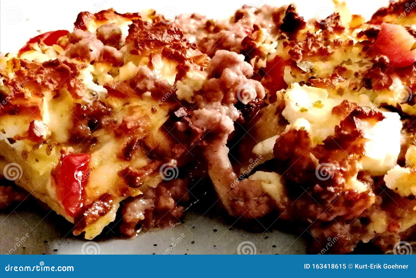 Mince and Potato Casserole with Gratinated Cheese Stock Image Image