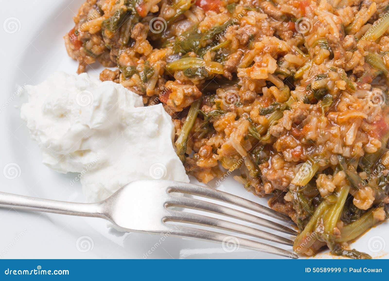 Mince and Spinach with Yogurt Stock Image - Image of lebanese