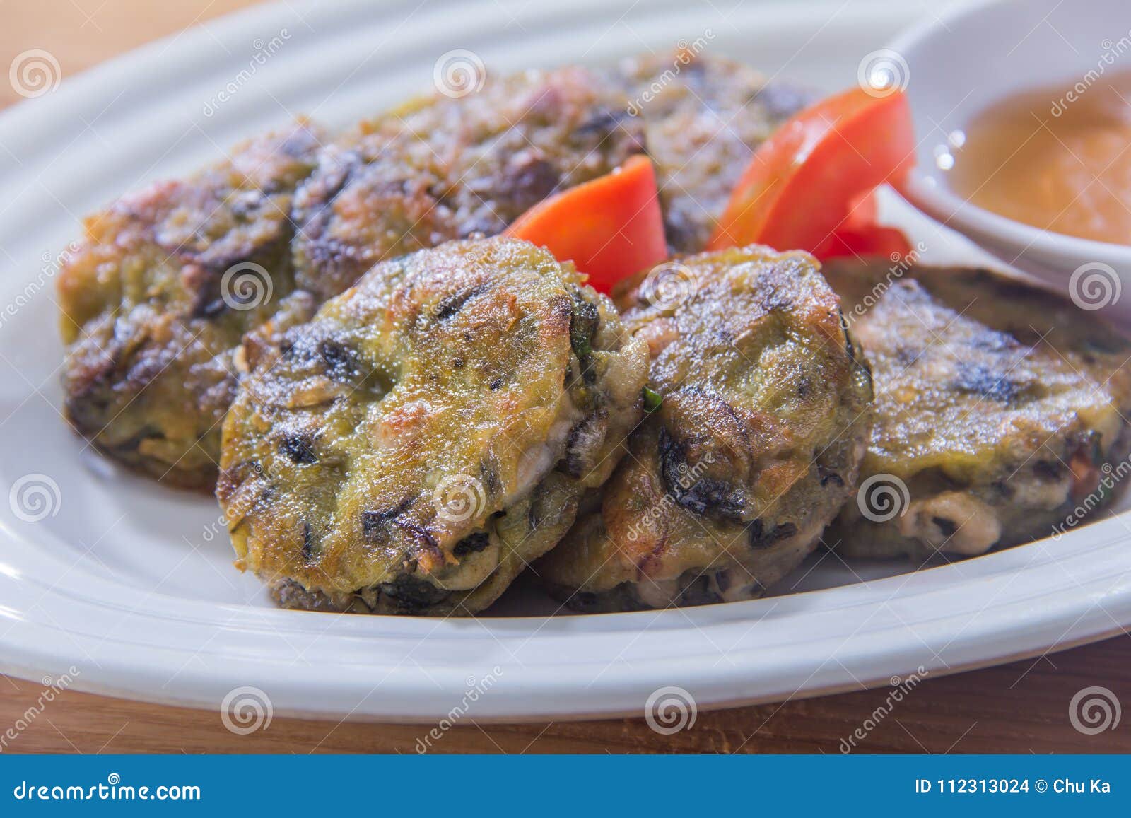 Fried or Deep Fried Meat Ball Stock Photo Image of food, leaf 112313024