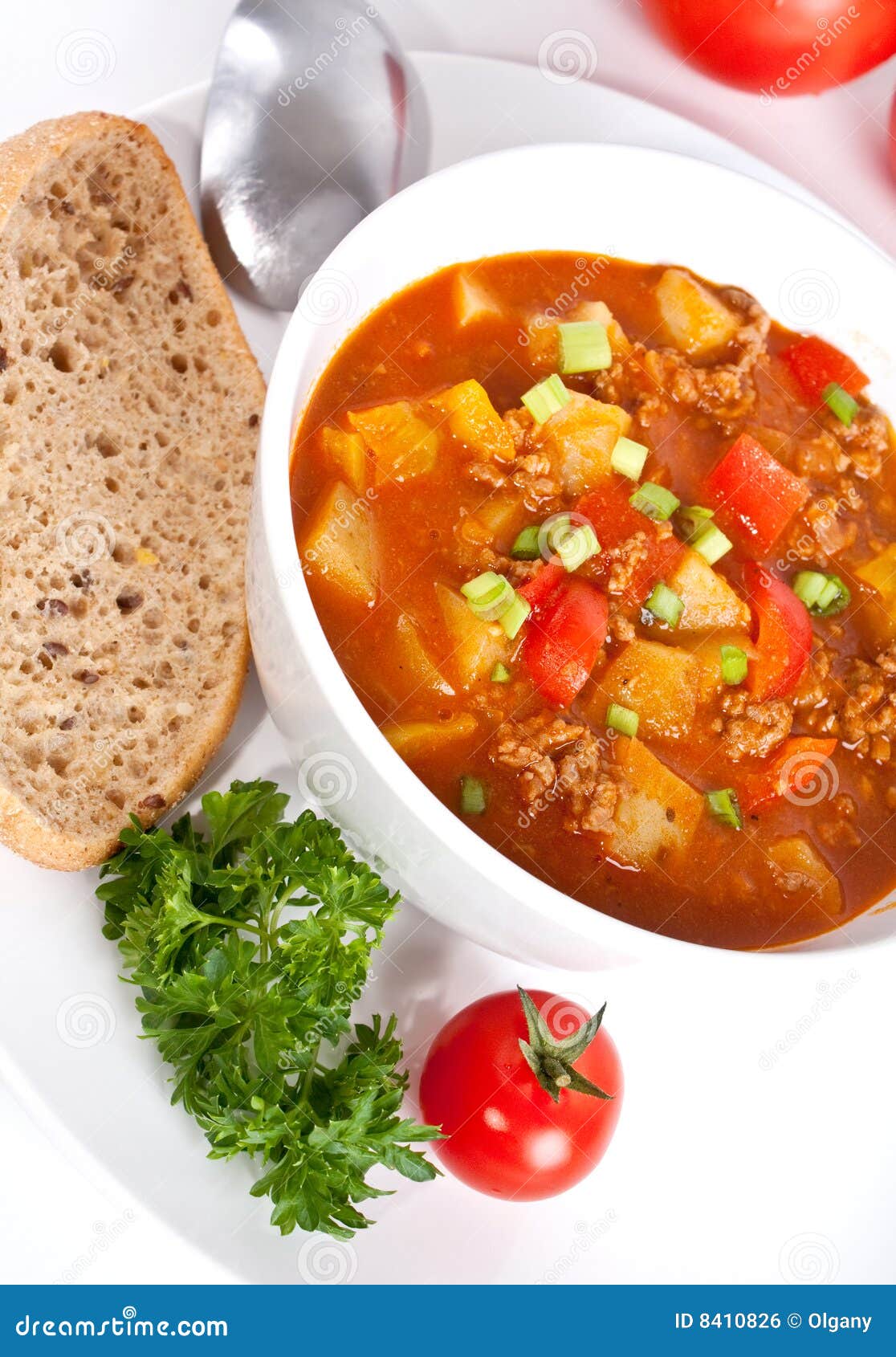 Minced Meat and Vegetable Tomato Soup Stock Photo Image of herbs
