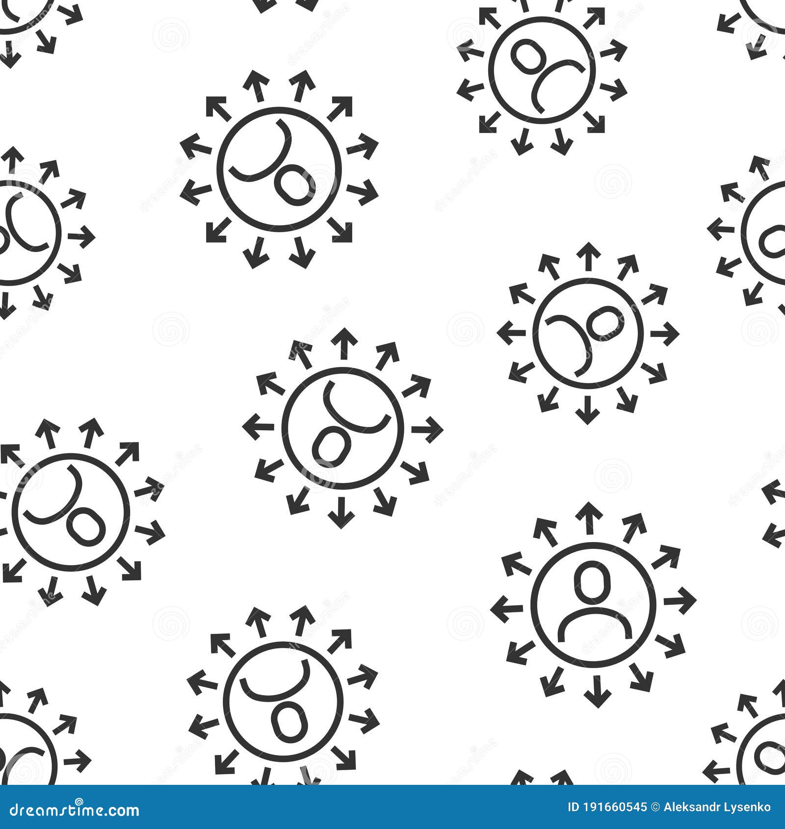 mind awareness icon in flat style. idea human   on white  background. customer brain seamless pattern