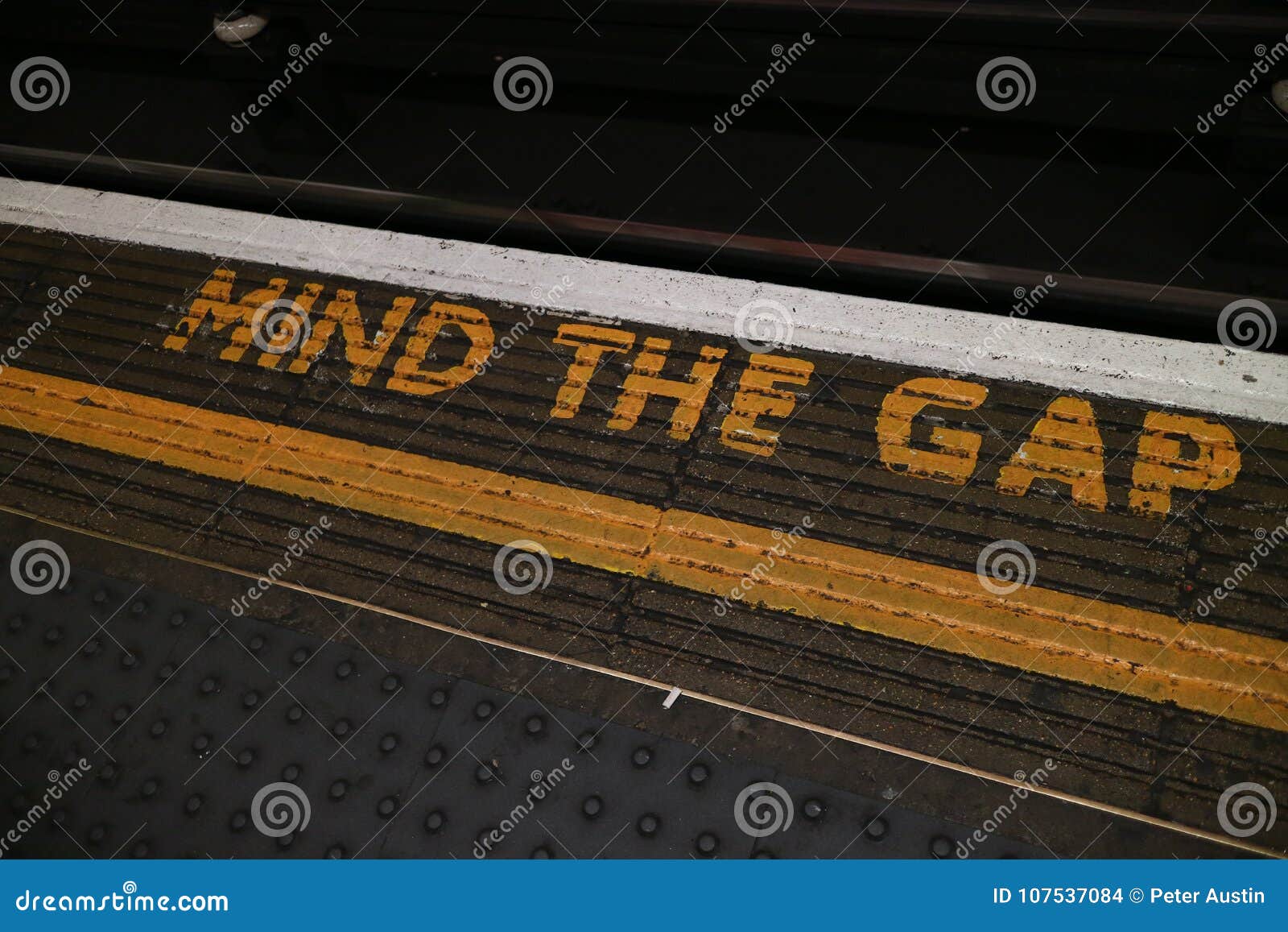 `Mind the Gap` Sign Located in the London Underground Stock Photo