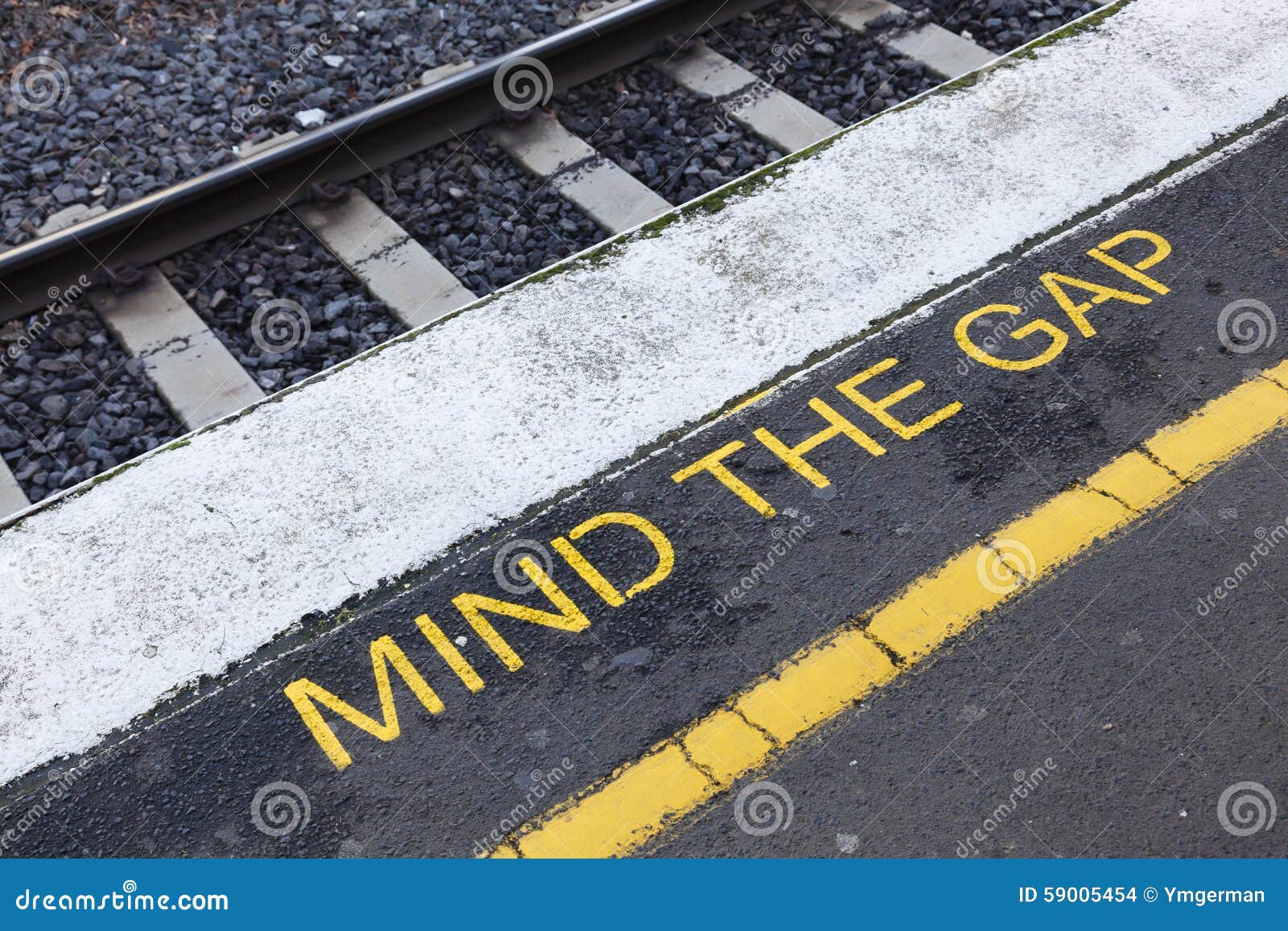 Mind the gap sign stock photo. Image of railroad, transportation - 59005454