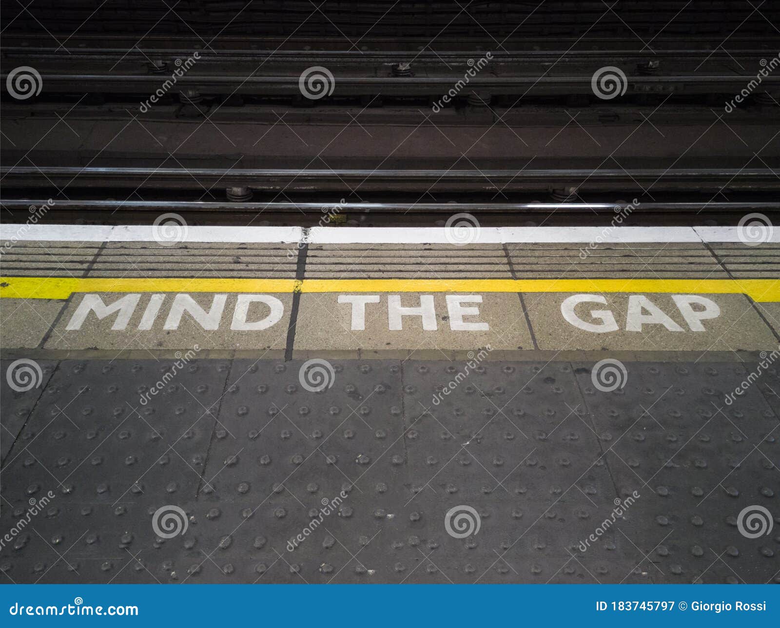 Mind the Gap Sign: Underground in Central London Stock Image - Image of