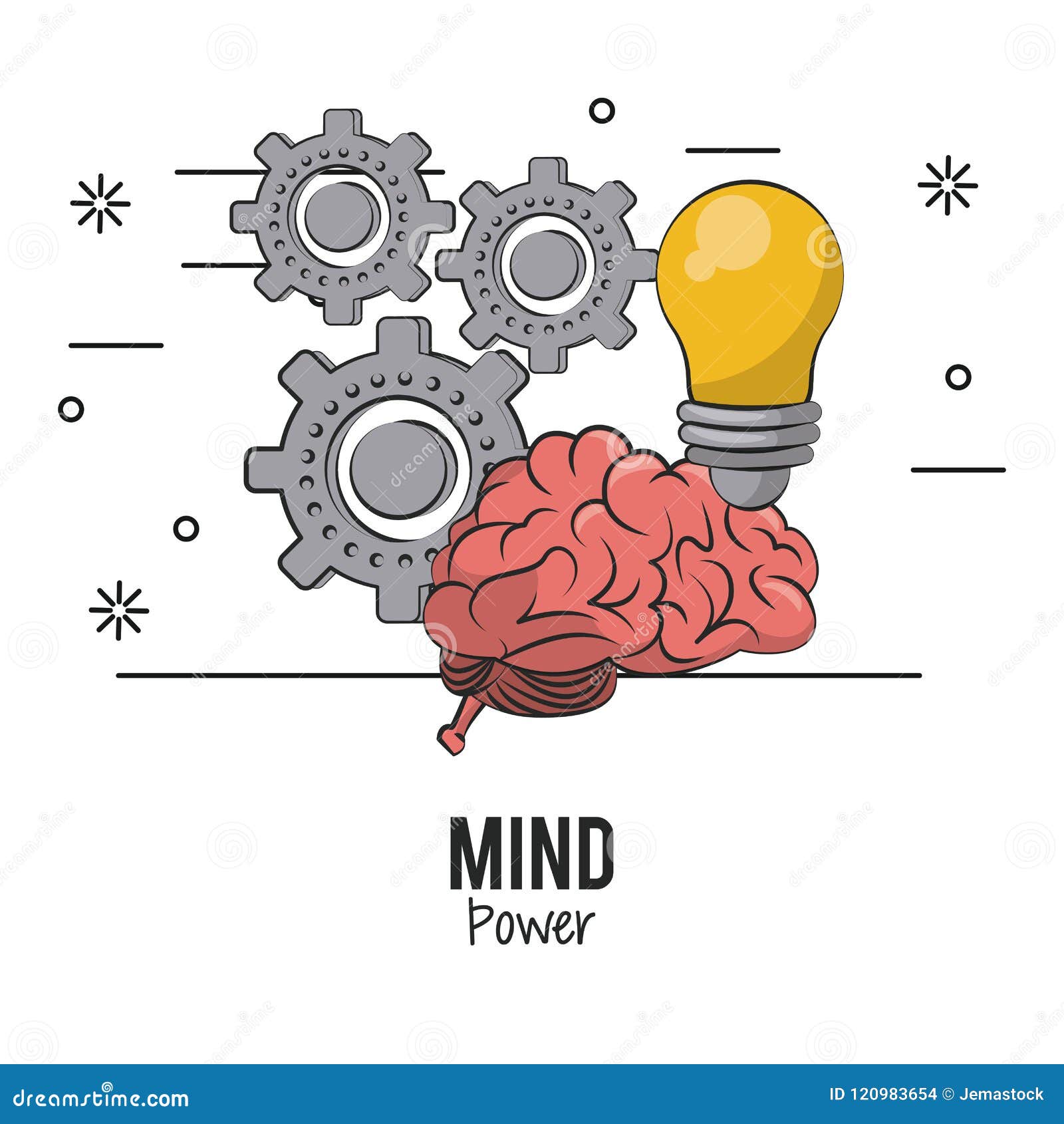 Mind power and brain stock vector. Illustration of gears - 120983654