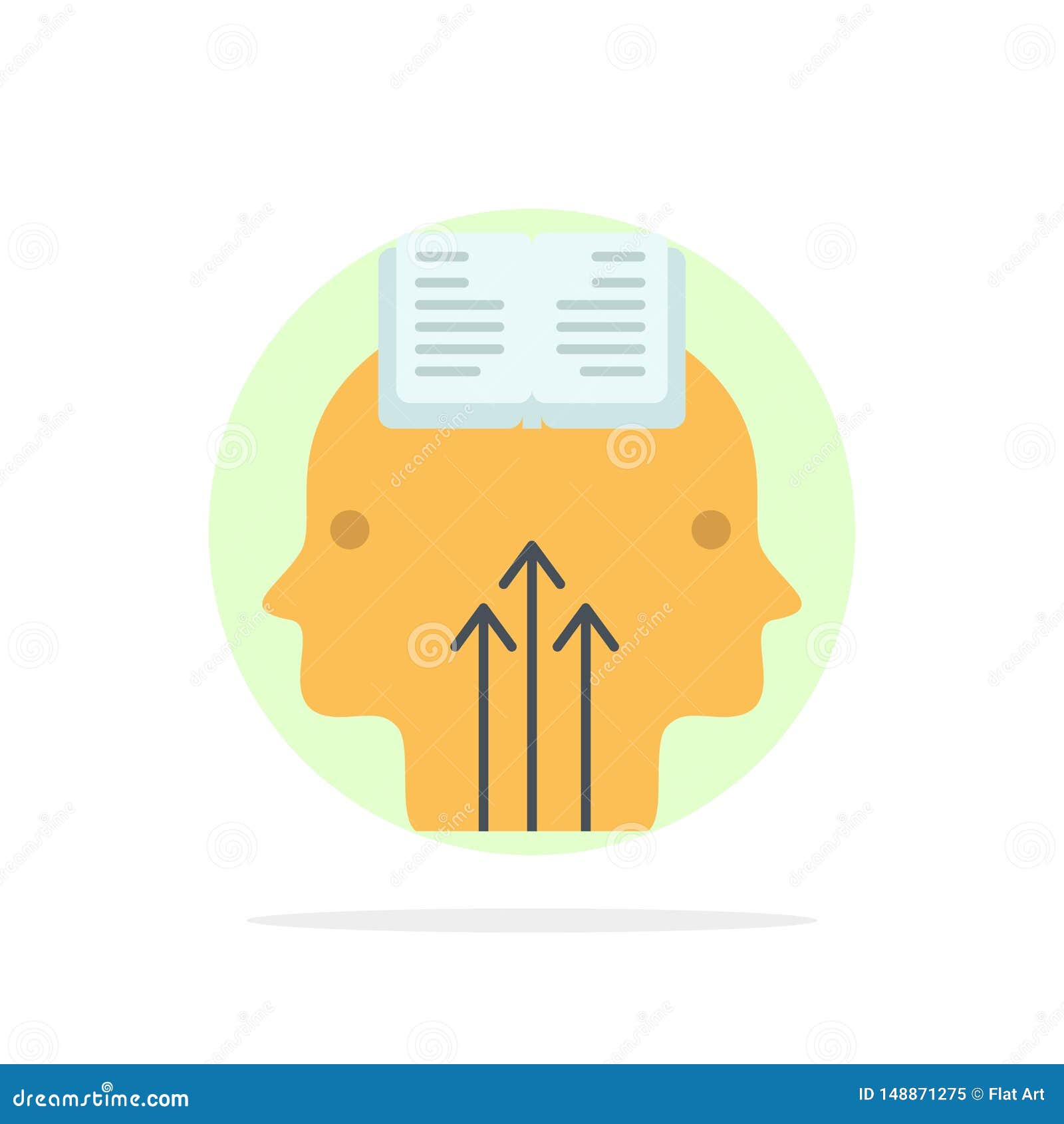 mind, reading, programming, man abstract circle background flat color icon