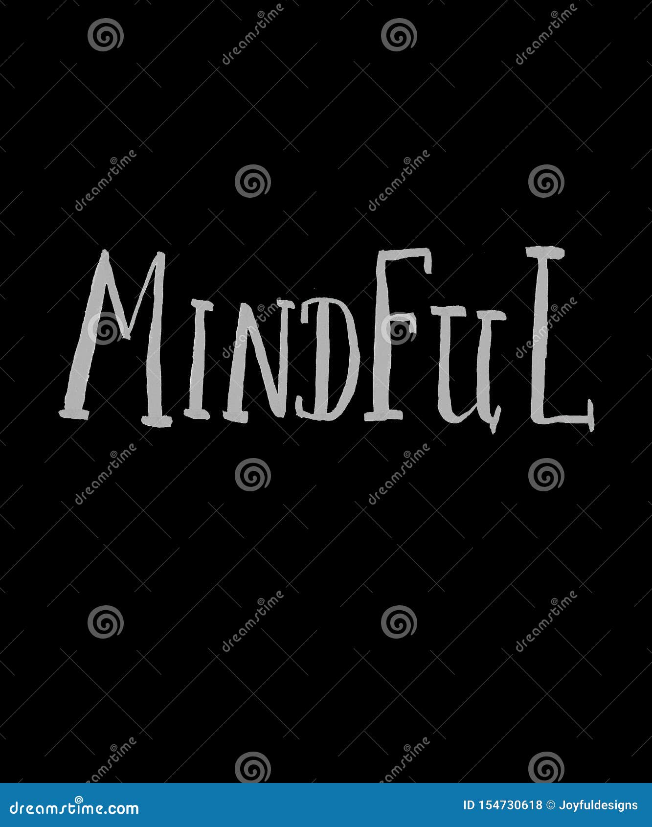 mindful word handlettered graphic 
