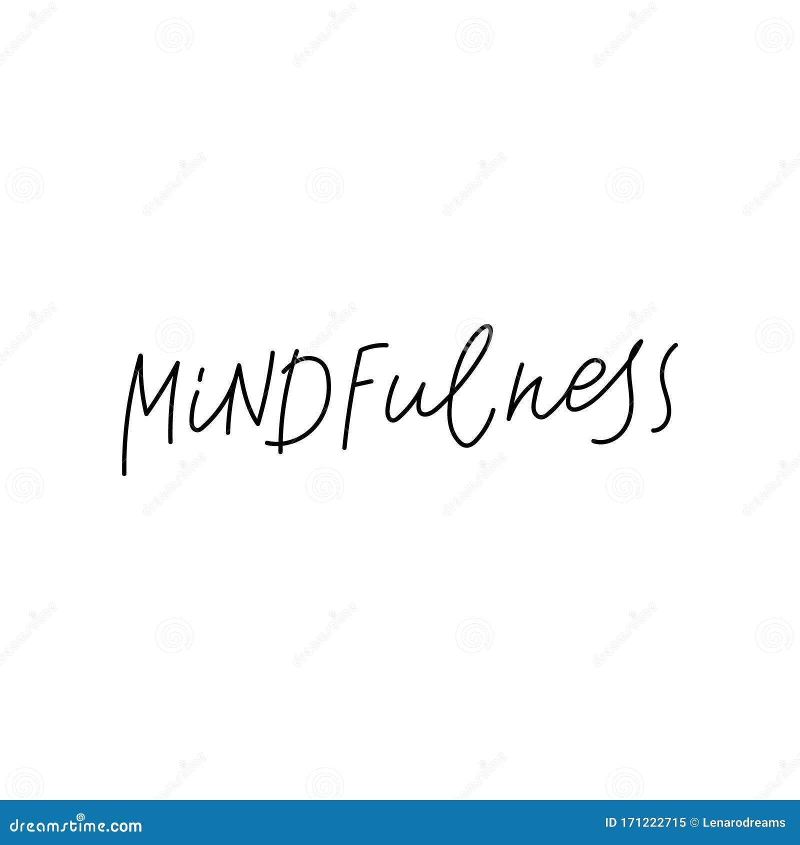 Mindfulness Calligraphy Quote Lettering Stock Illustration - Illustration  of overlay, family: 171222715