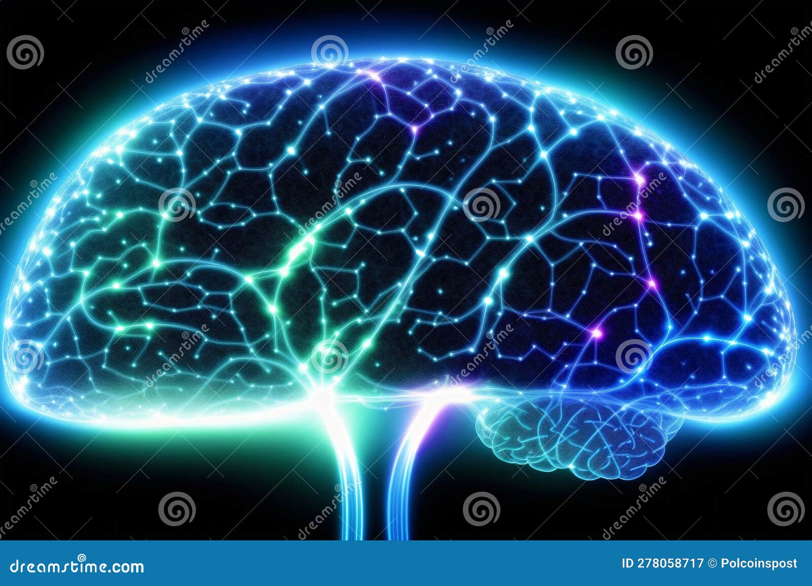 Minds Symphony. Unveiling the Intricate Dance of the Human Brain. a Beautiful Abstract Human 