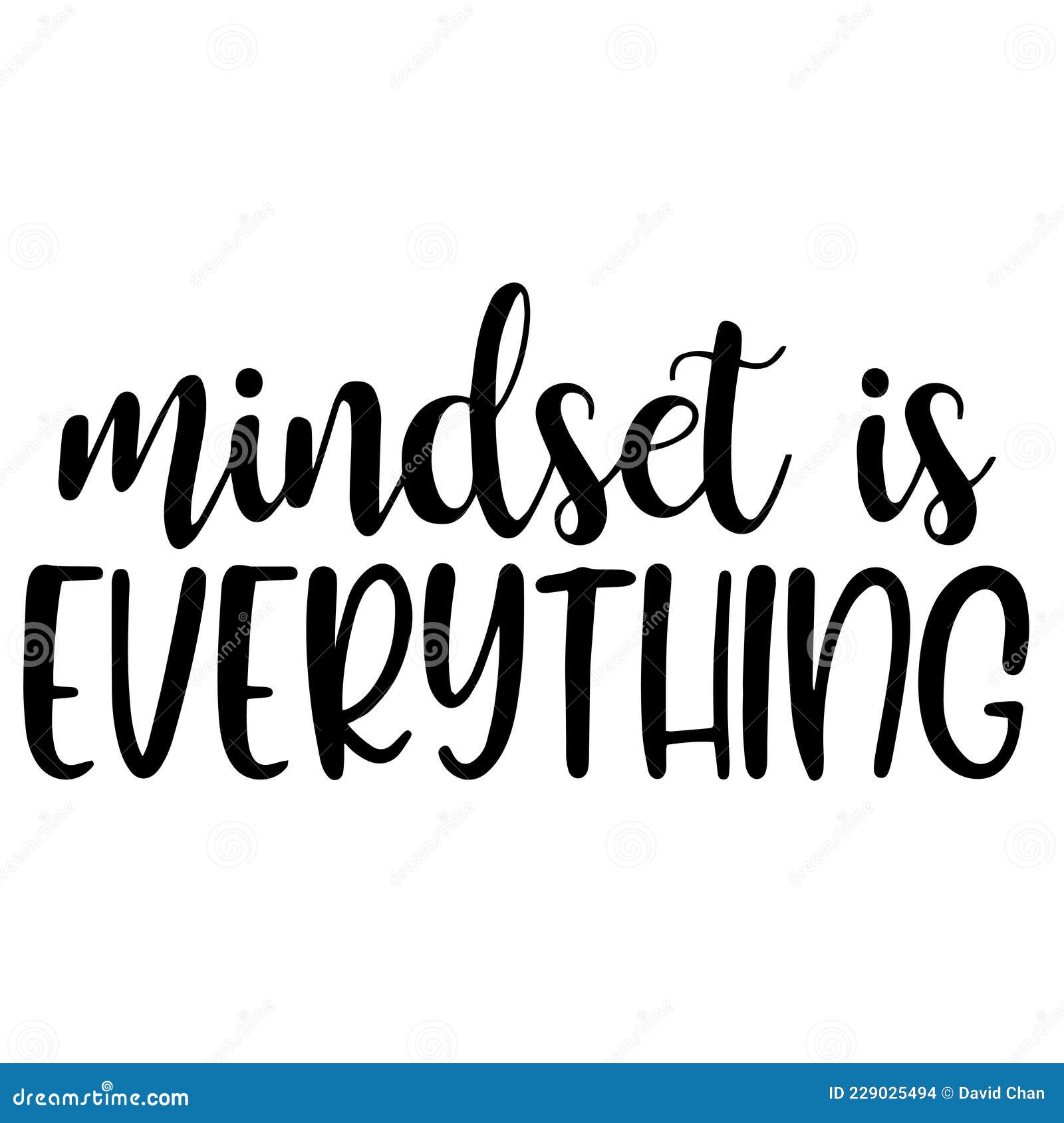 Mindset is Everything Inspirational Quotes Stock Vector Illustration