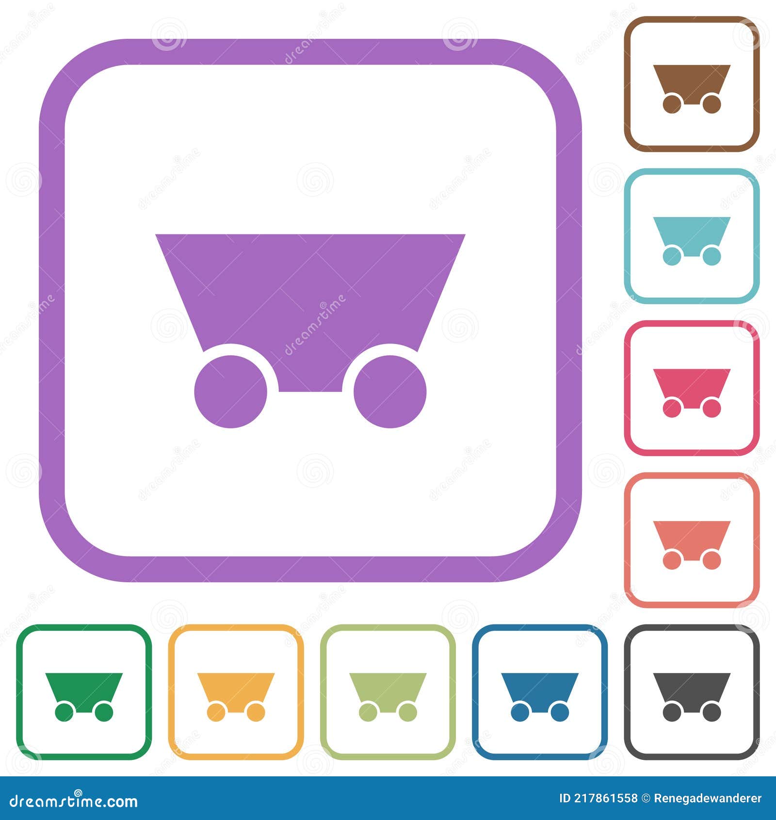 mine cart simple icons