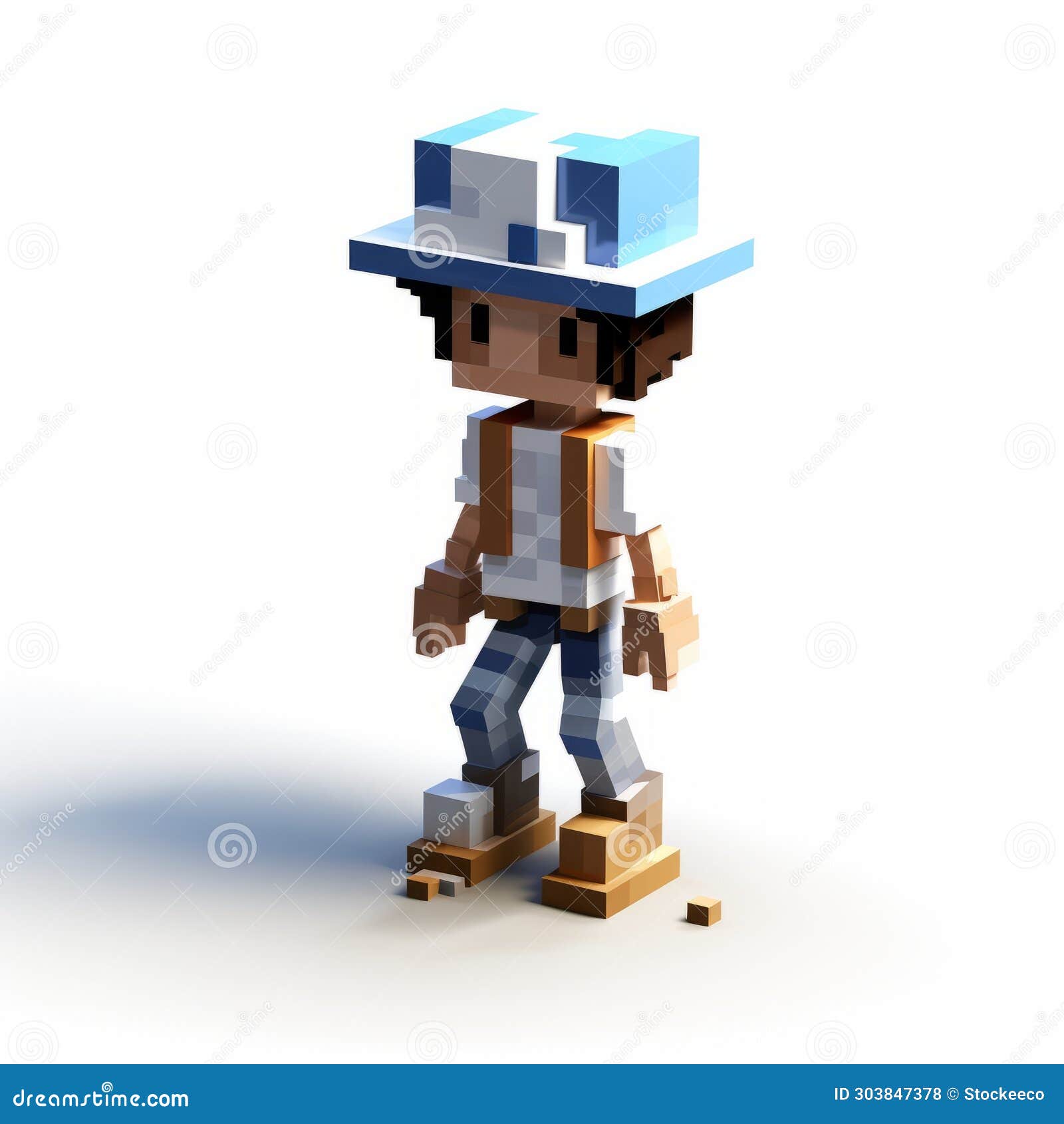 8-bit pixel cartoon: jackson with hat - rusticcore style