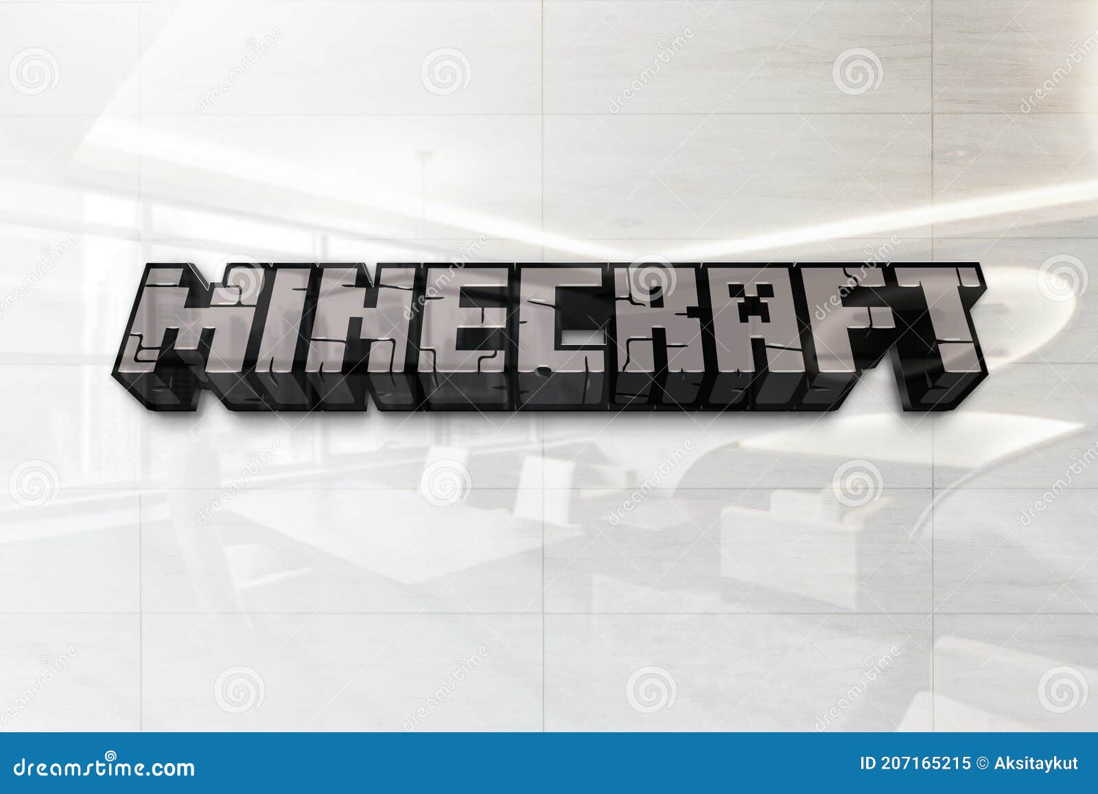 Minecraft Com Textura Realista Iphone Imagem Editorial