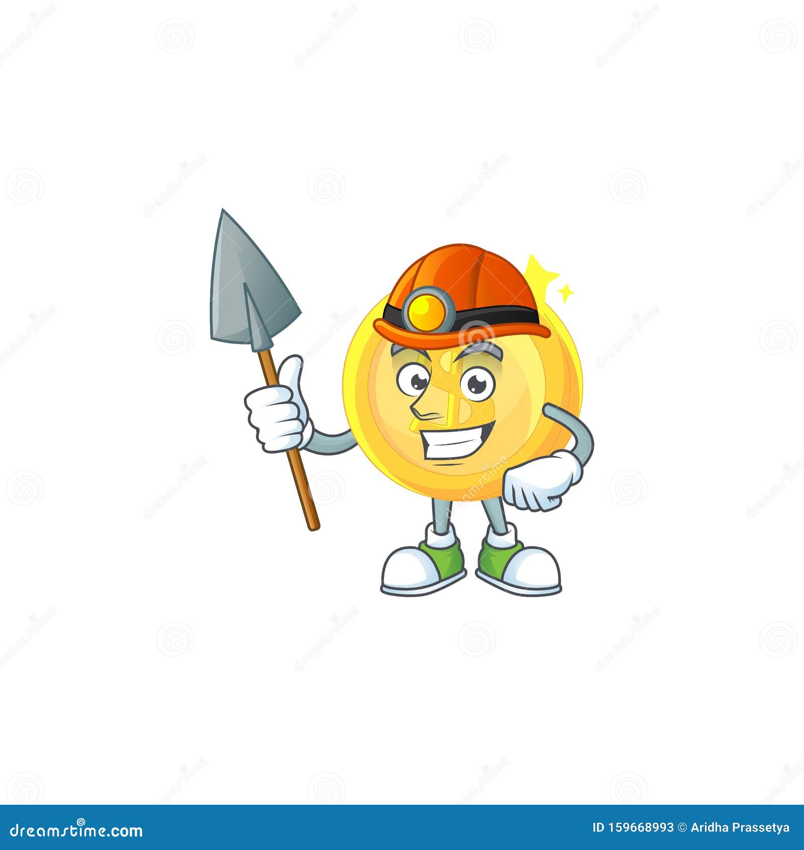 Miner Gold Coin Cartoon Character For Payment Stock Vector ...