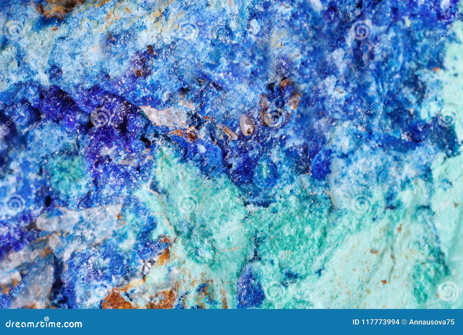 mineral azurite. the texture of the mineral. macro shooting of natural gemstone. the raw mineral. abstract background.
