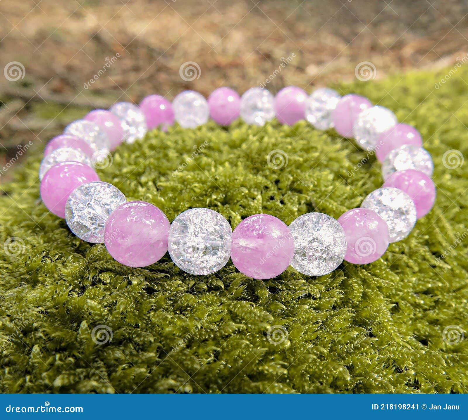 Fertility and conception support crystal bracelet Rose Quartz Pink opal  and Cracked quartz