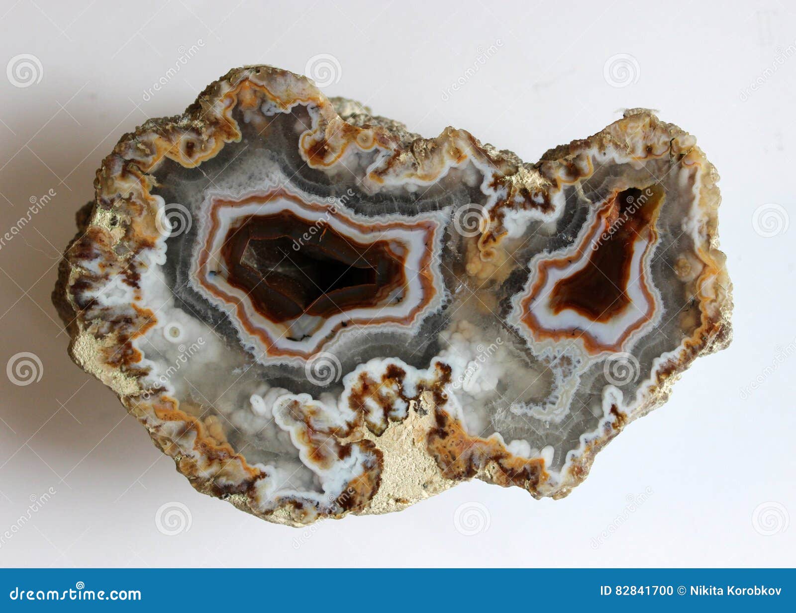 Mineral Gemstone Agate on White Background Stock Photo - Image of