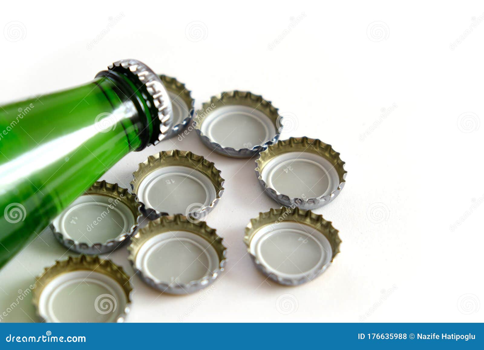 Mineral Water Drink, Natural Mineral Water Bottle and Cap Stock Photo