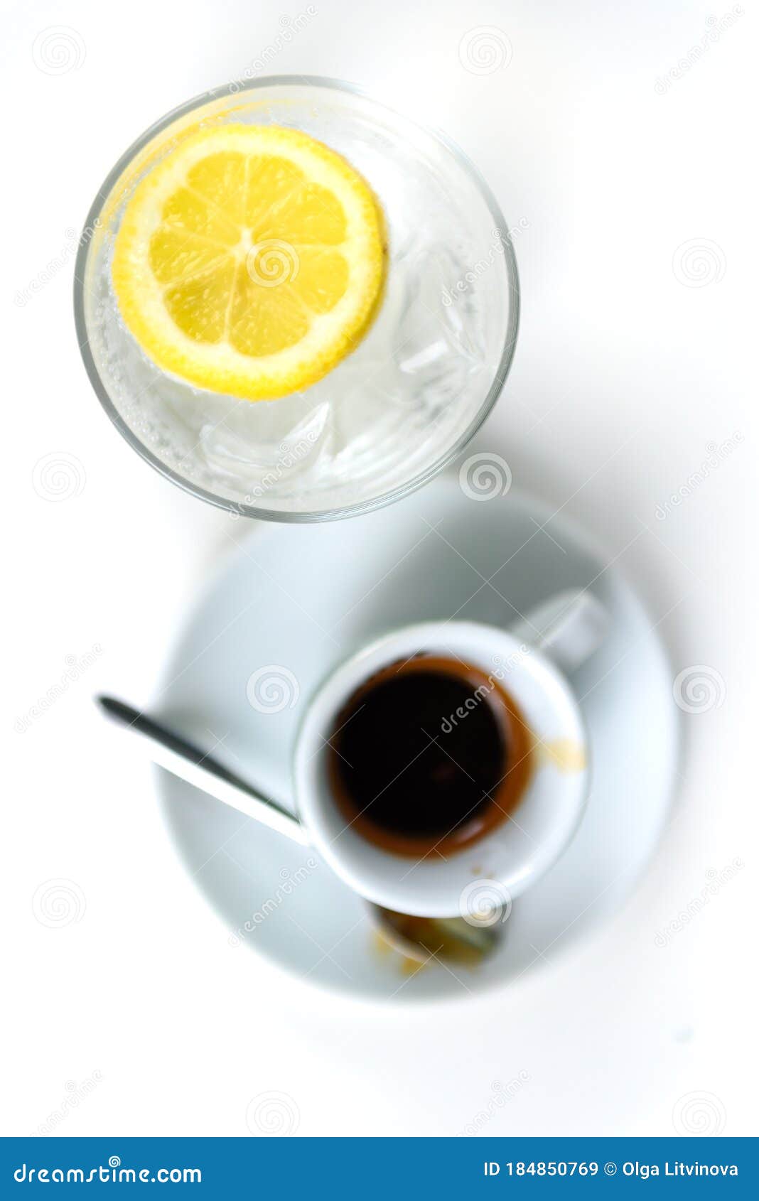 Water in the Glass with Coffee Stock Image Image of refreshment