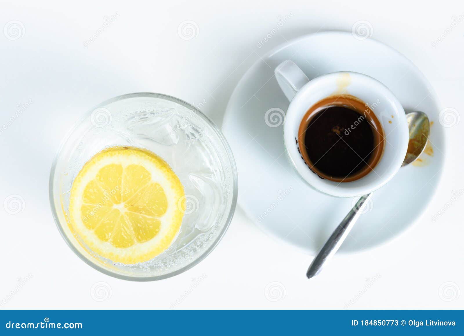Water in the Glass with Coffee Stock Image Image of cold, refreshment