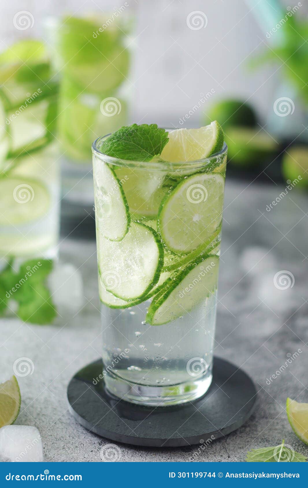 Mineral Water with Lime and Cucumber Stock Photo Image of juice