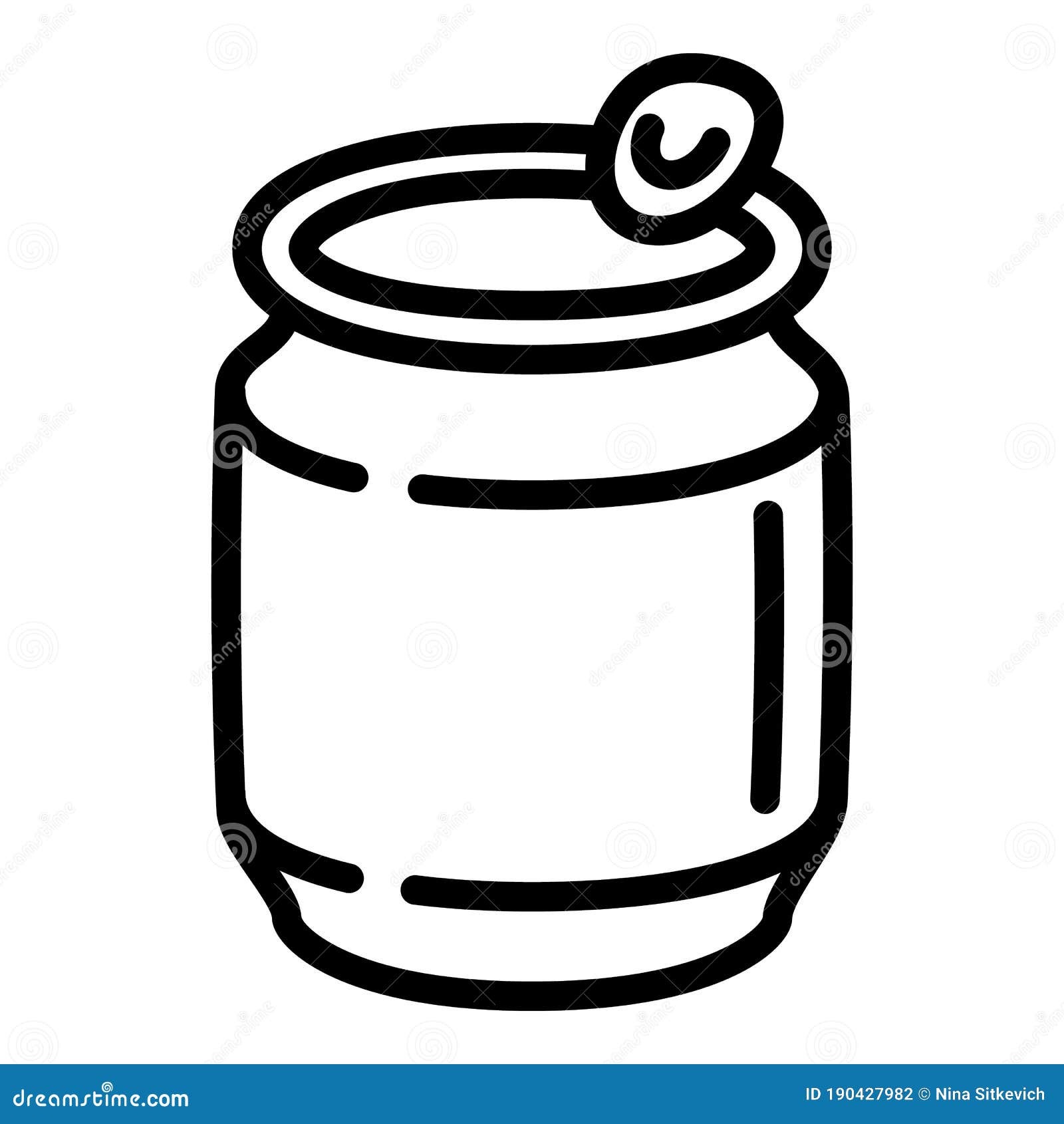 Mineral Water Tin Can Icon, Outline Style Stock Vector Illustration