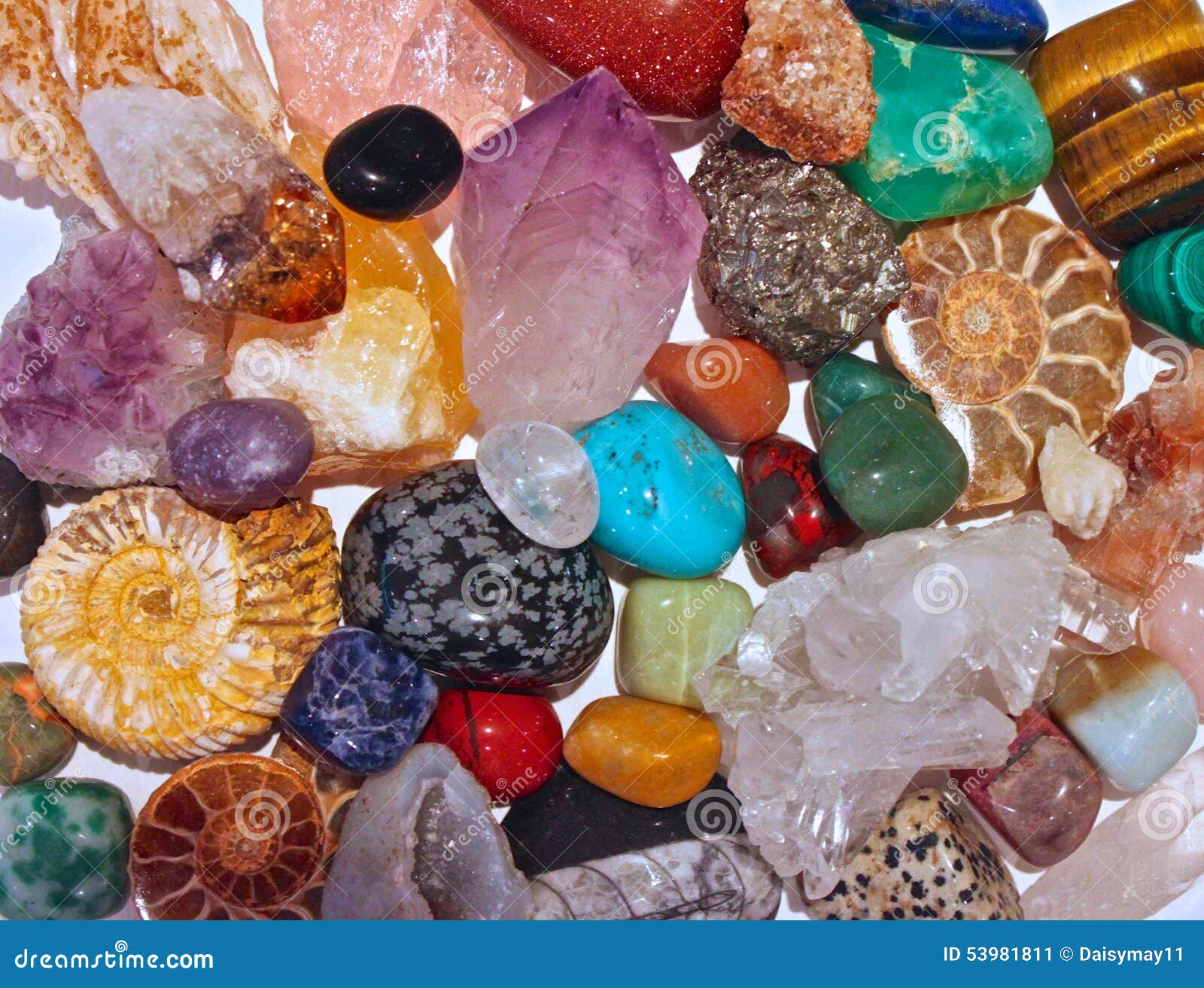 Minerals Crystals and Semi Precious Stones Stock Image Image of stones, background 53981811