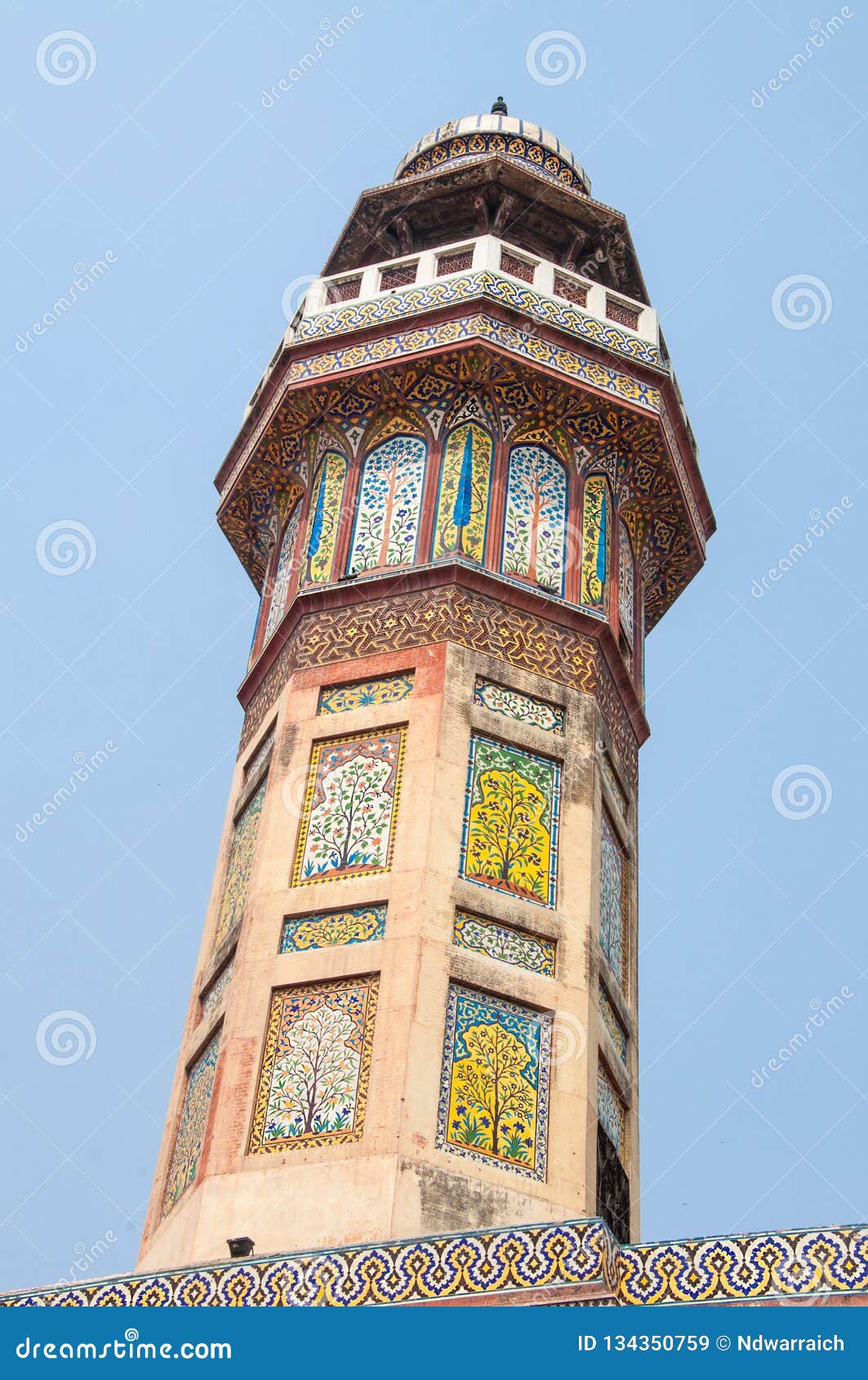 The Minerat Of The Wazir Khan Mosque Stock Image - Image ...