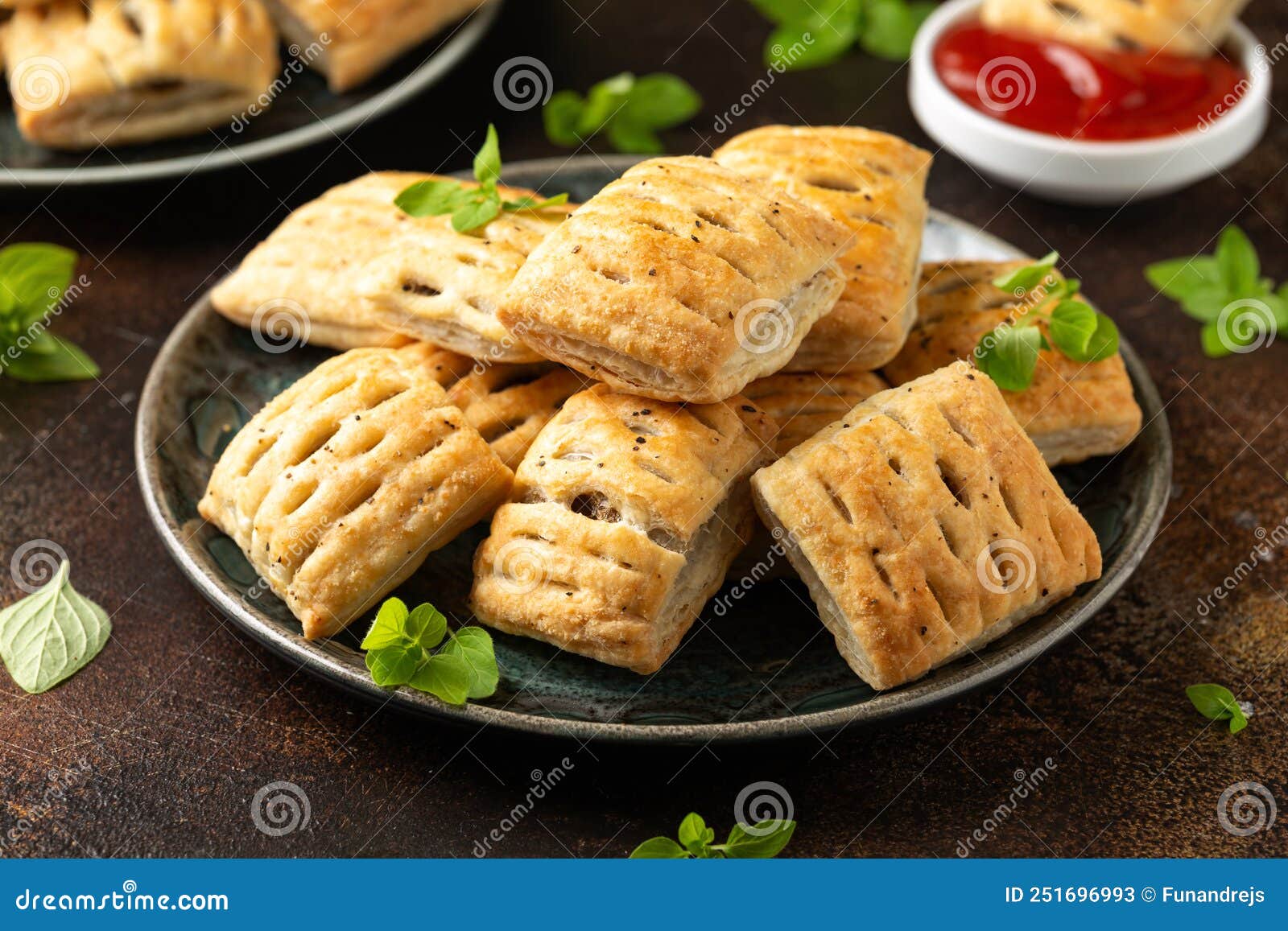 Mini Beef Patties with Vegetables and Red Wine Wrapped in Puff Pastry