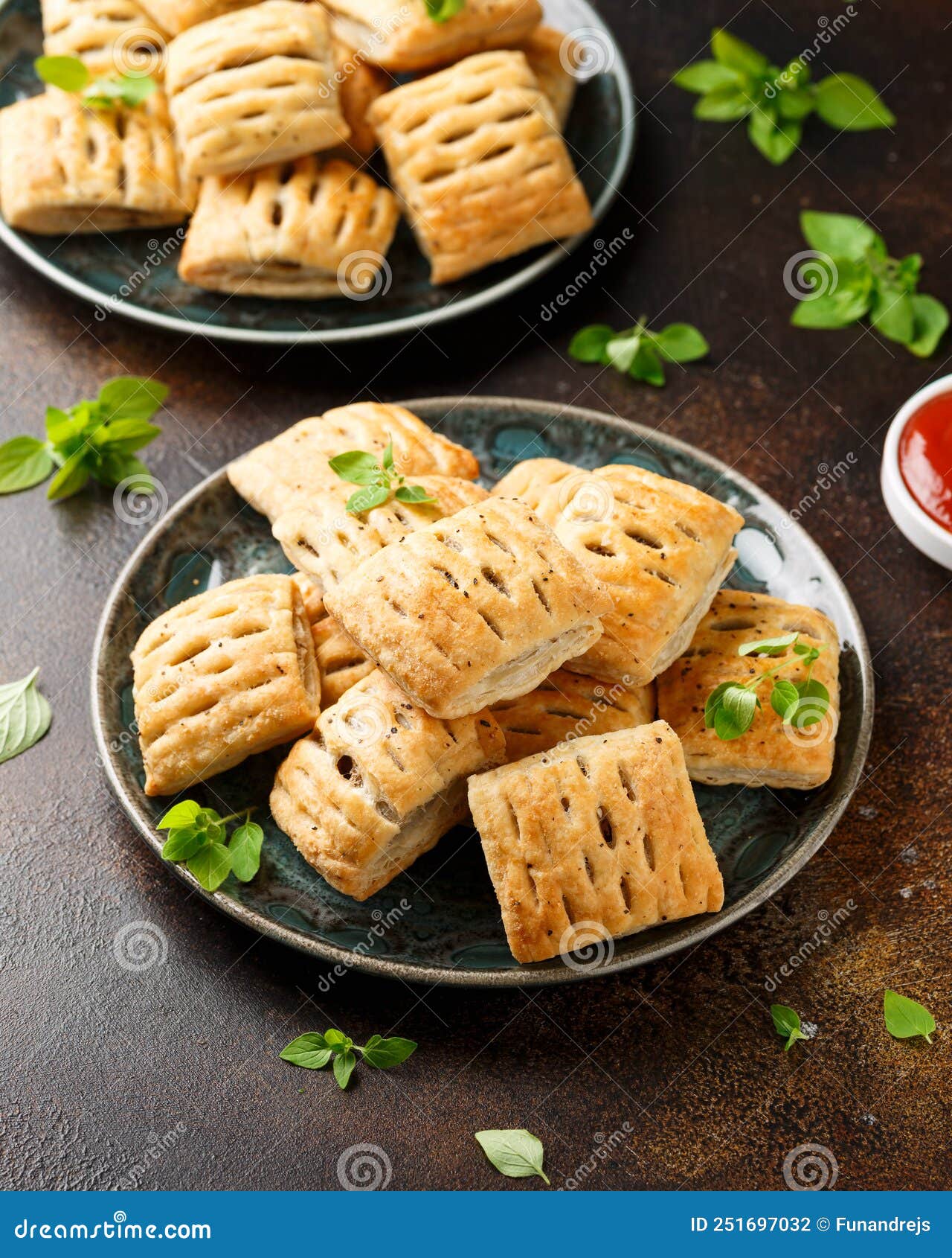 Mini Beef Patties with Vegetables and Red Wine Wrapped in Puff Pastry