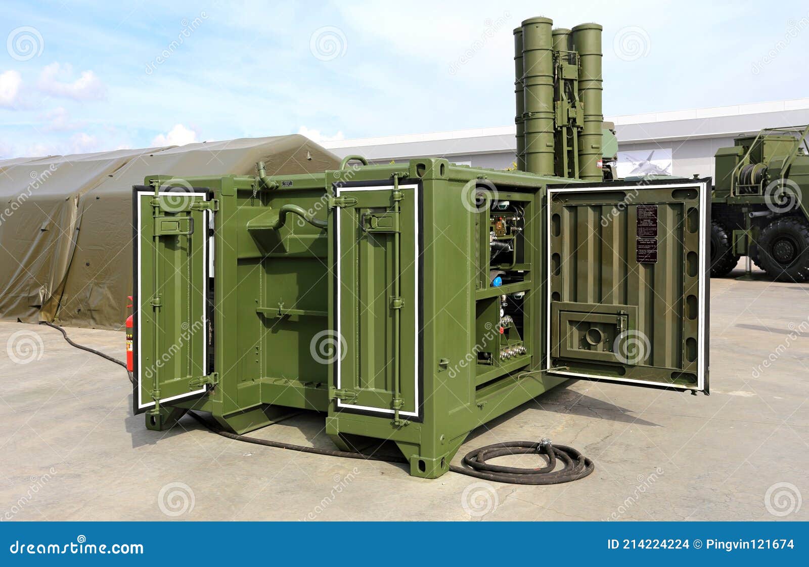 Warm Point for an Army Field Bath Stock Photo Image of green, military 214224224