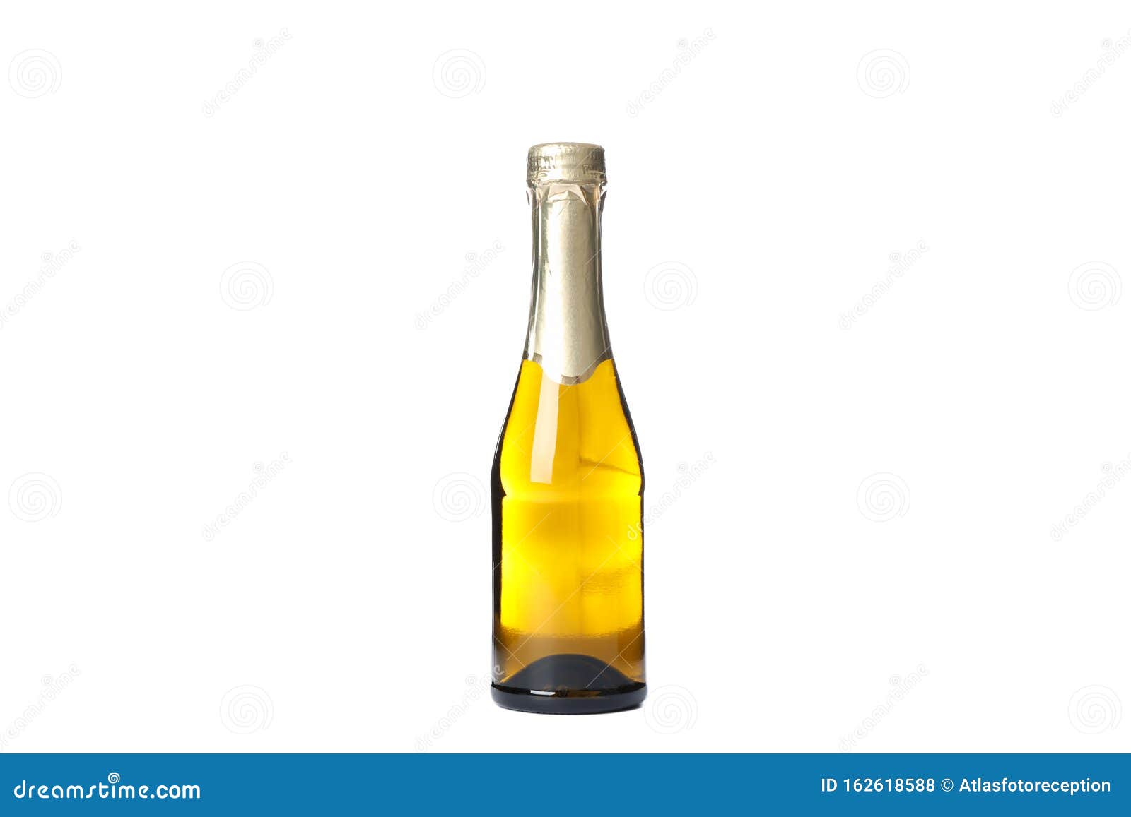 Mini Bouteille De Champagne Isolée Sur Fond Blanc Célébration