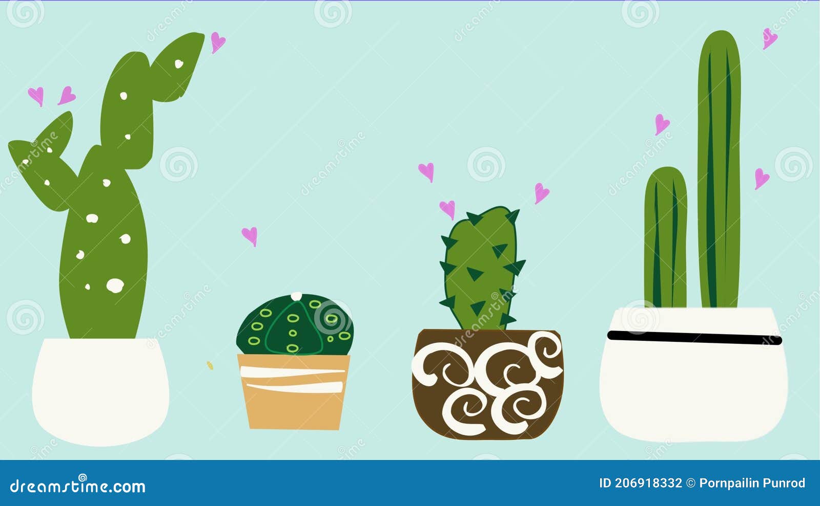 Mini cactus stock de ilustración. Ilustración de caliente - 206918332 Mini cactus stock de ilustración. Ilustración de caliente - 206918332