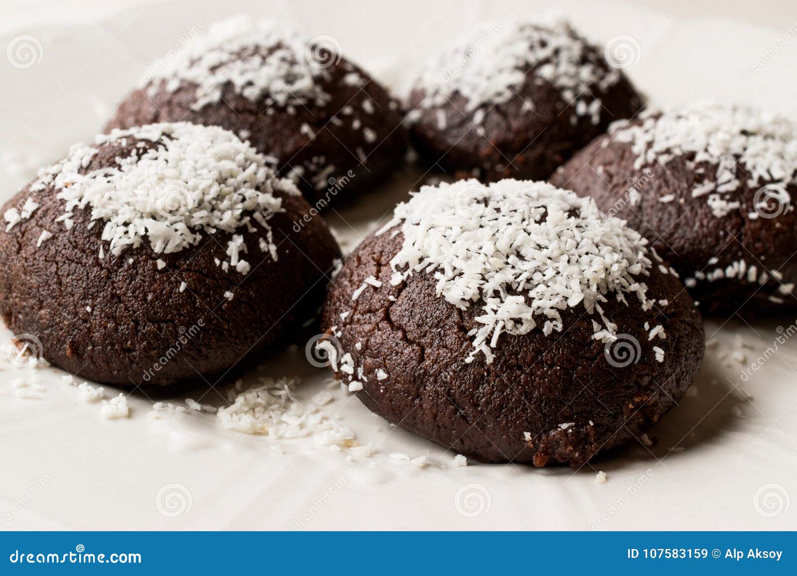 mini chocolate brownie wet cookies with coconut powder / turkish islak kurabiye.