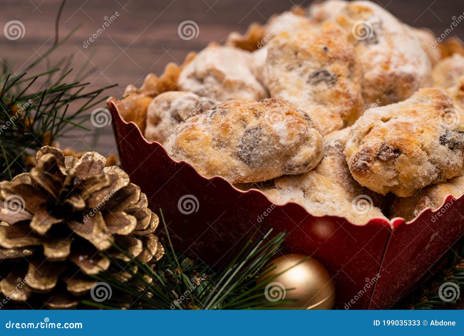 Traditional German Christmas Cake with Dried Fruit Stock Image - Image