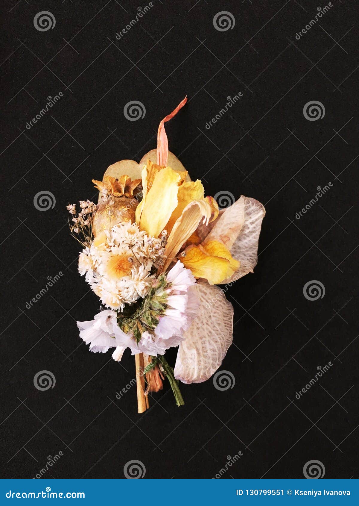 Mini Colourful Dry Flower Bucket. Flower Bucket. Stock Image Image of