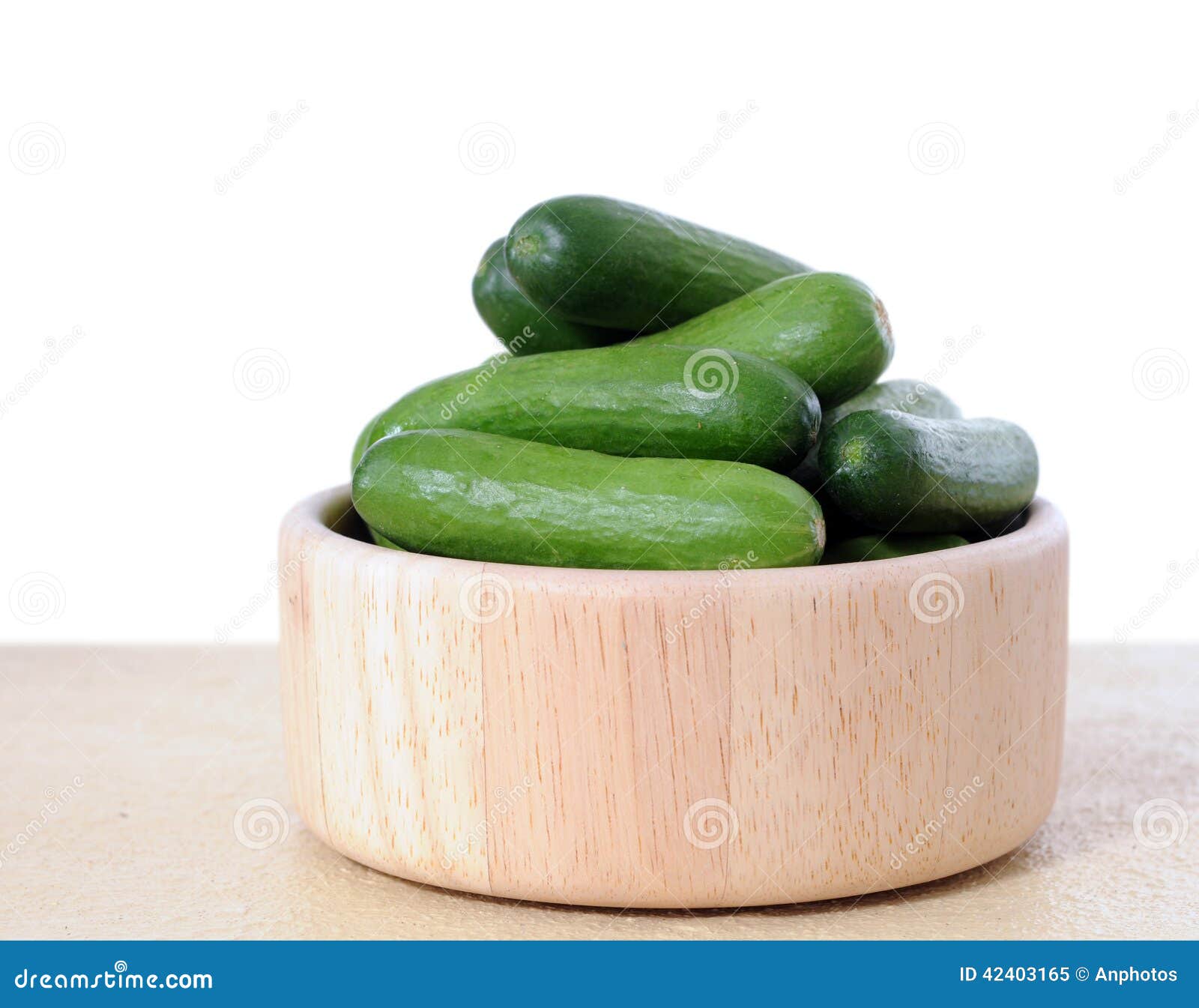 Fresh Mini Cucumbers Flatlay Isolated White Backgroun Stock Photo