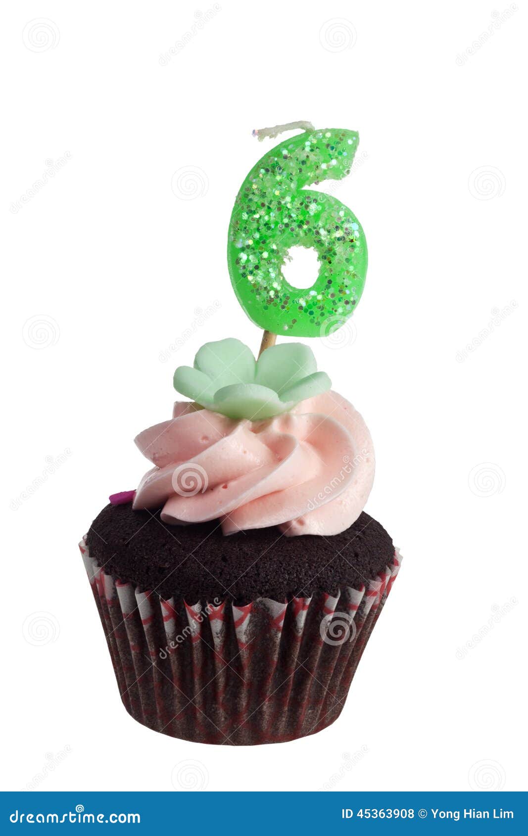 Mini Cupcake with Birthday Candle for Six Year Old Stock Photo Image of muffin, food 45363908