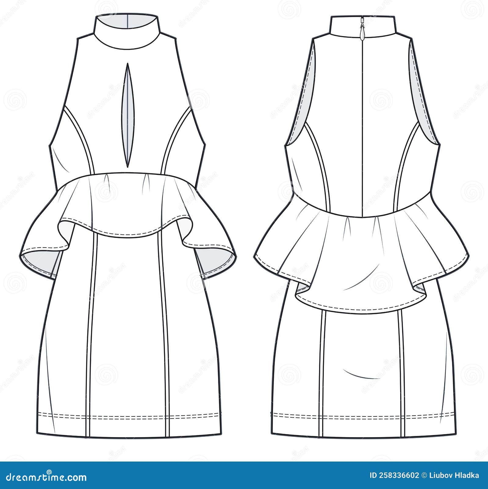 Jacket Technical Fashion Illustration Cropped Trench Coat Fashion Flat  Technical Drawing Template Front And Back View Laceup Zipup White Women Men  Unisex Cad Mockup Stock Illustration - Download Image Now - iStock