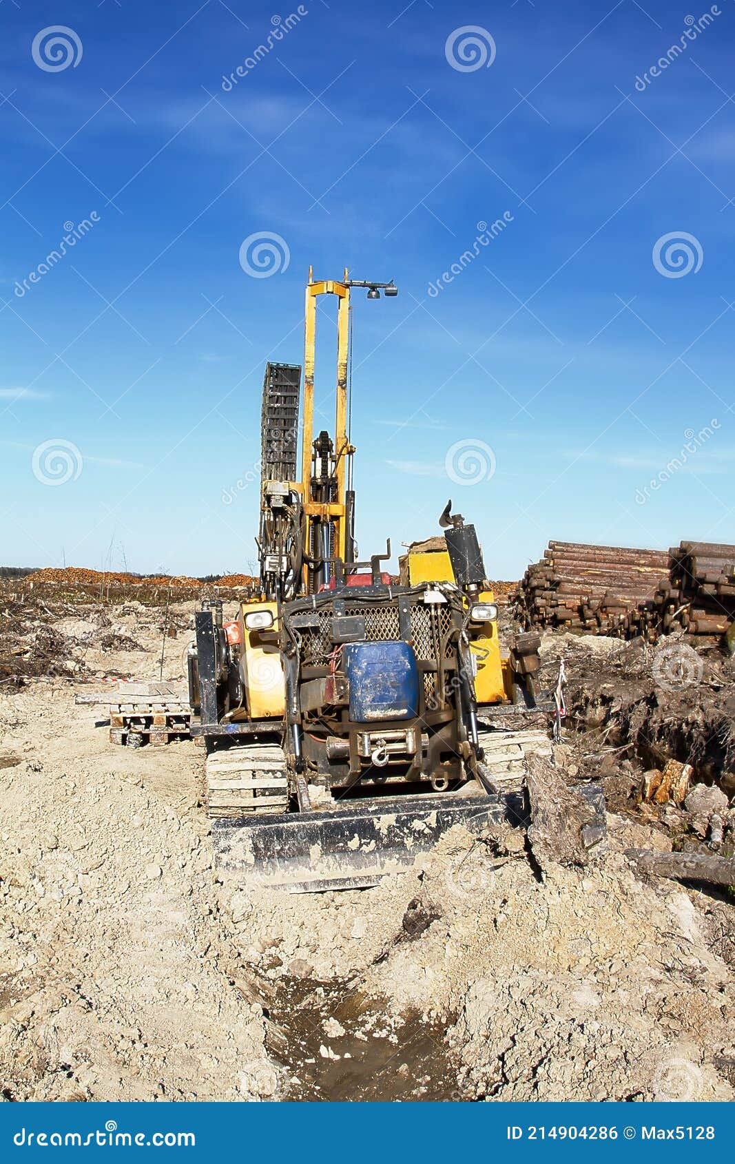 mini-drilling rig on crawler track